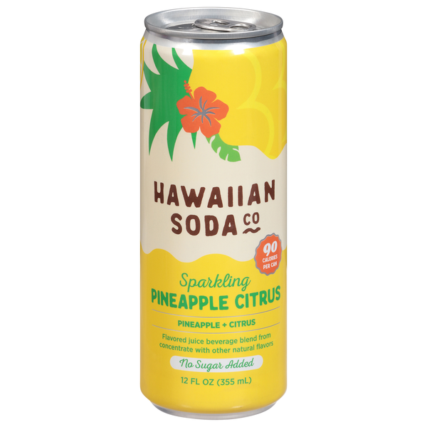 Soft Drinks Hawaiian Soda Co Soda, Pineapple Citrus, Sparkling hero