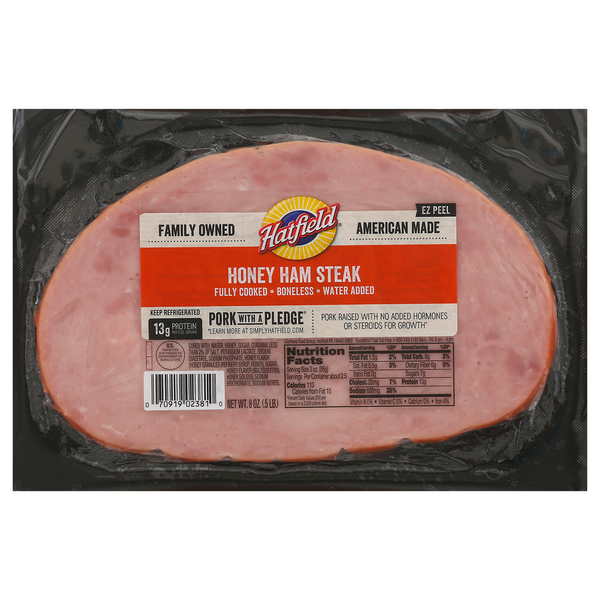 Packaged Meat Hatfield Ham Steak, Honey, Boneless hero