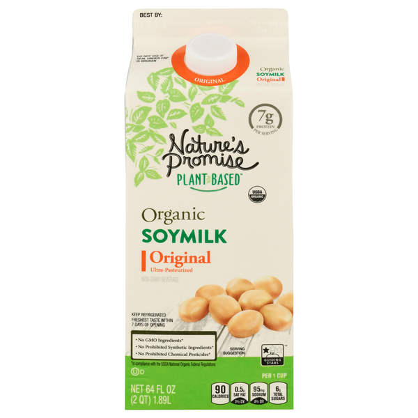 Milk, Soy & Lactose Free Nature's Promise Organic Soymilk, Original hero