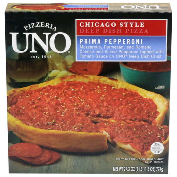 Frozen Meals Uno Deep Dish Pepperoni Sauce on Top hero