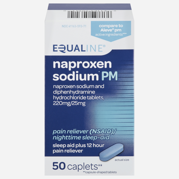 Equaline Naproxen Sodium PM, 220 mg/25 mg, Caplets hero