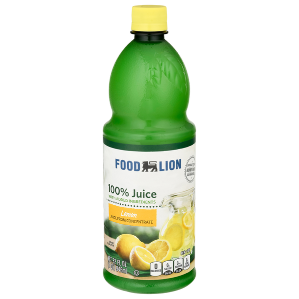 Juice & Nectars Food Lion 100% Lemon Juice hero