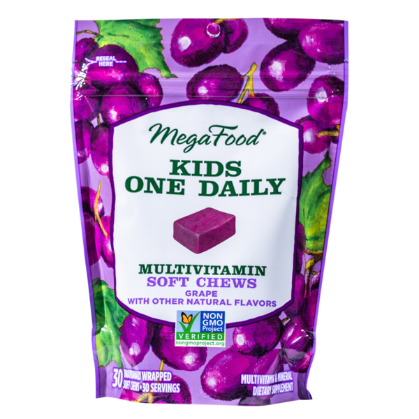 Vitamins & Supplements MegaFood Kids One Daily Multivitamin Soft Chews - Grape Flavor hero