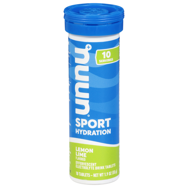 Cocoa & Drink Mixes Nuun Sport Hydration, Lemon Lime Flavored, Effervescent Electrolyte Drink Tablets hero