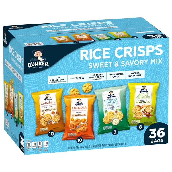 Chips & Pretzels Quaker Rice Crisps Vrty 36 Ct hero