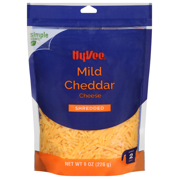 Packaged Cheese Hy-Vee Cheese, Mild Cheddar, Shredded hero