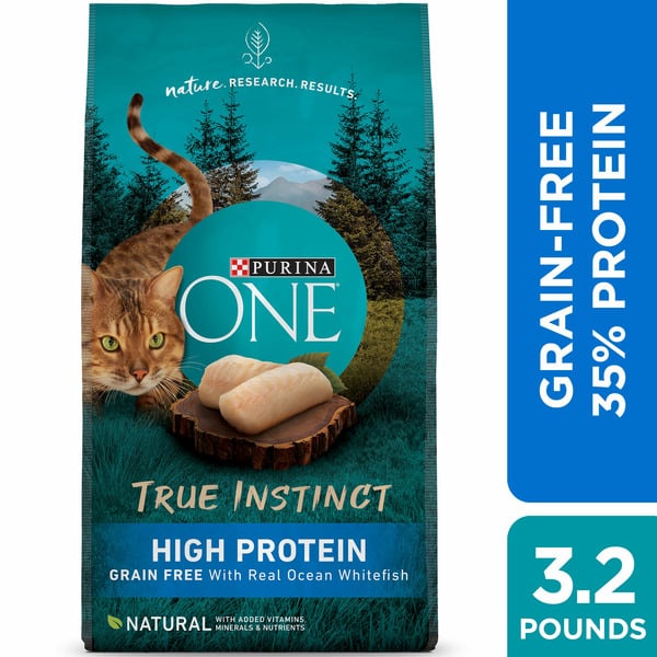 Cat Food & Care Purina ONE Natural, High Protein, Grain Free Dry Cat Food, True Instinct With Real Ocean Whitefish hero