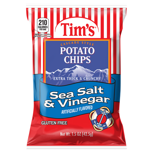 Chips & Pretzels Tim's  Potato Chips, Sea Salt & Vinegar, Cascade Style hero