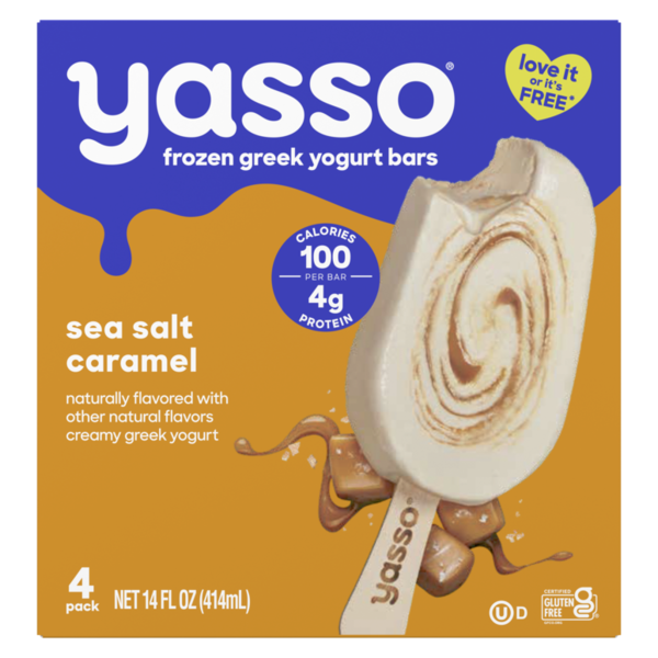 Ice Cream, Novelties & Ice Yasso Frozen Greek Yogurt Bars Sea Salt Caramel Bars hero