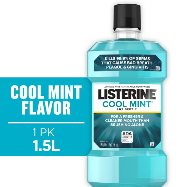 Oral Hygiene Listerine Cool Mint Antiseptic Mouthwash For Bad Breath hero