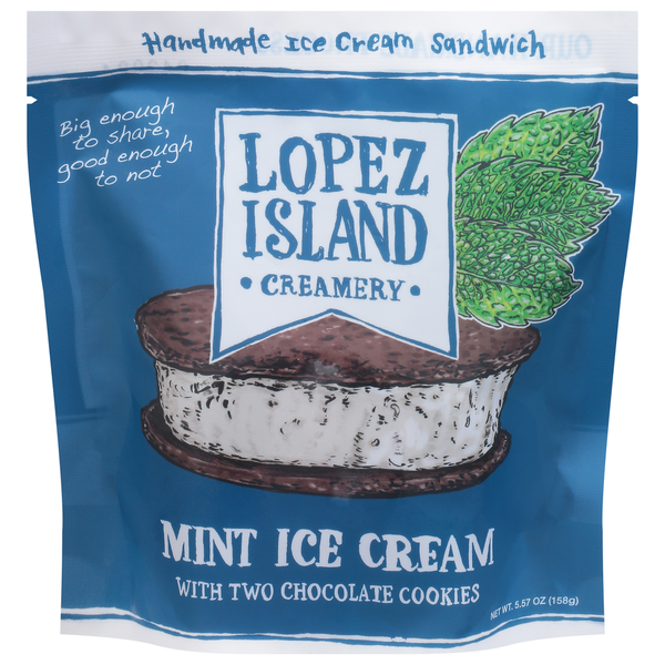 Ice Cream & Ice Lopez Island Creamery Ice Cream Sandwich, Mint hero