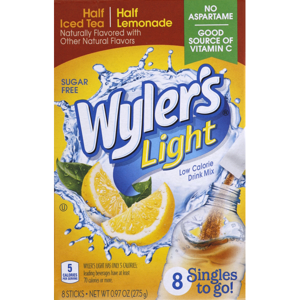 Cocoa & Drink Mixes Wylers Soft Drink Mix, Low Calorie, Sugar Free, Iced Tea with Lemonade hero