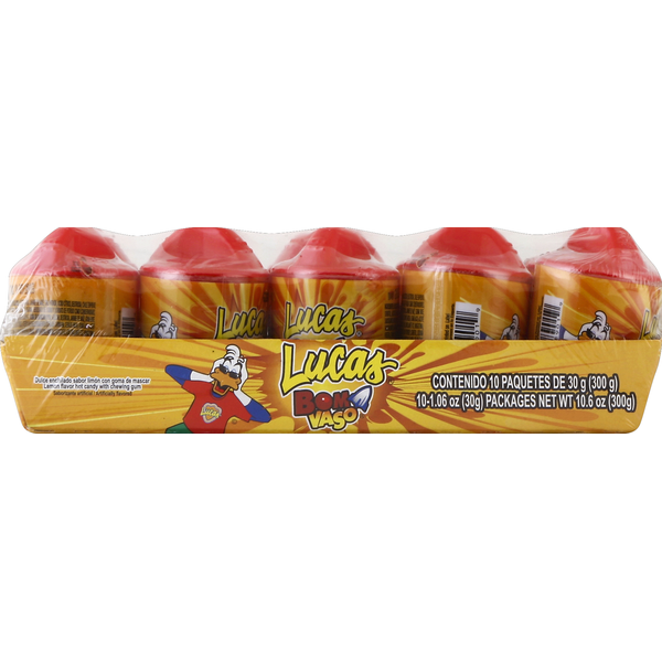 Latino Foods Lucas Candy, with Chewing Gum, Lemon Flavor, Hot hero