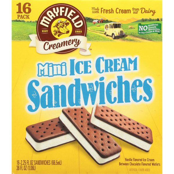 Ice Cream & Ice Mayfield Dairy Farms Mini Ice Cream Sandwiches Vanilla hero