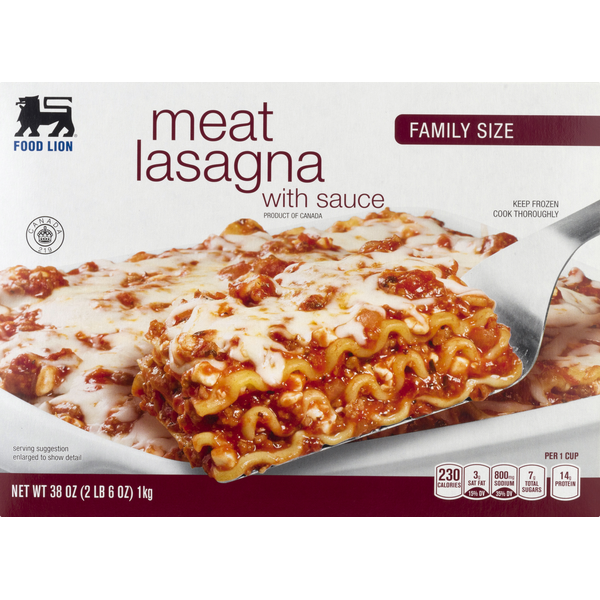 Frozen Meals Food Lion Meat Lasagna, with Sauce, Family Size hero