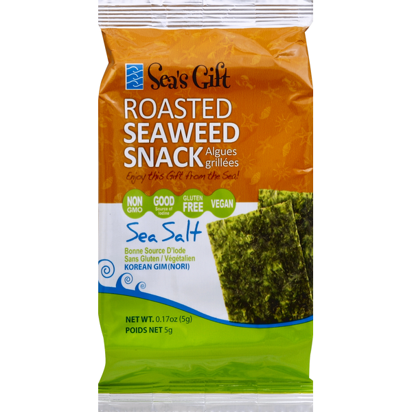 Asian Foods Sea's Gift Seaweed Snack, Roasted, Sea Salt hero