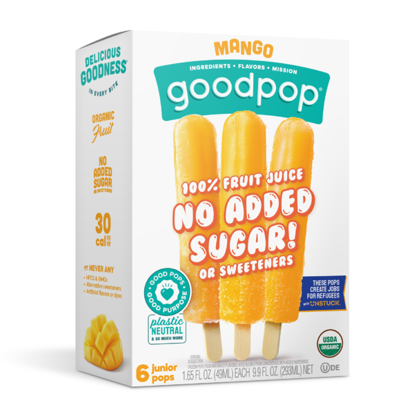 Frozen Foods GoodPop Organic Mango Ice Pops, No Added Sugar Fruit Bars hero