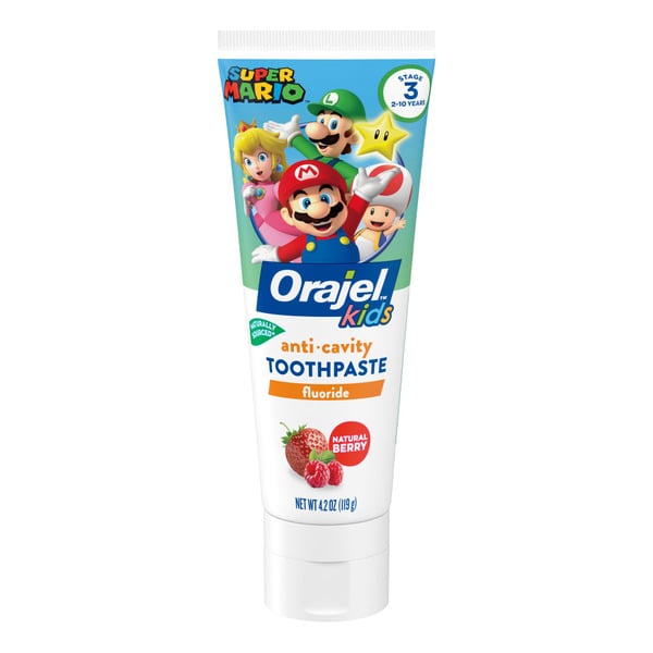 Oral Hygiene Orajel Kids Super Mario Anti-Cavity Fluoride Toothpaste hero