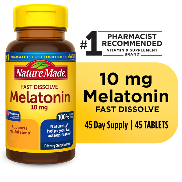 Vitamins & Supplements Nature Made Fast Dissolve Melatonin 10mg Tablets hero