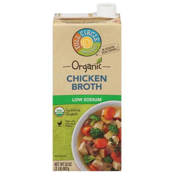 Soup, Broth & Bouillon Full Circle Broth, Low Sodium, Chicken hero