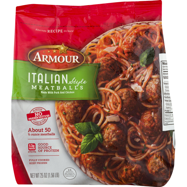 Frozen Meat & Seafood Armour Italian Style Frozen Meatballs hero