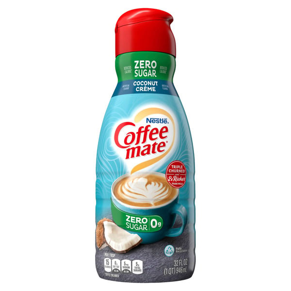 Cream Coffee mate Nestle Zero Sugar Coconut Creme Liquid Coffee Creamer hero