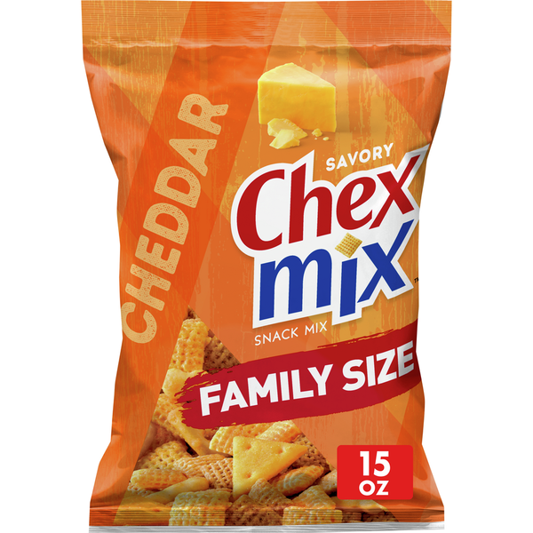 Trail Mix & Snack Mix Chex Snack Mix, Cheddar, Savory Snack Bag, Family Size hero