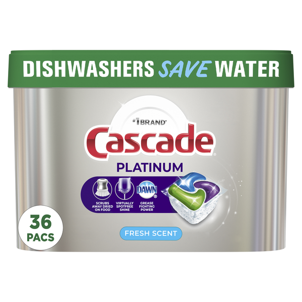 Dish Detergents Cascade Dishwasher Detergent Pods, Fresh hero