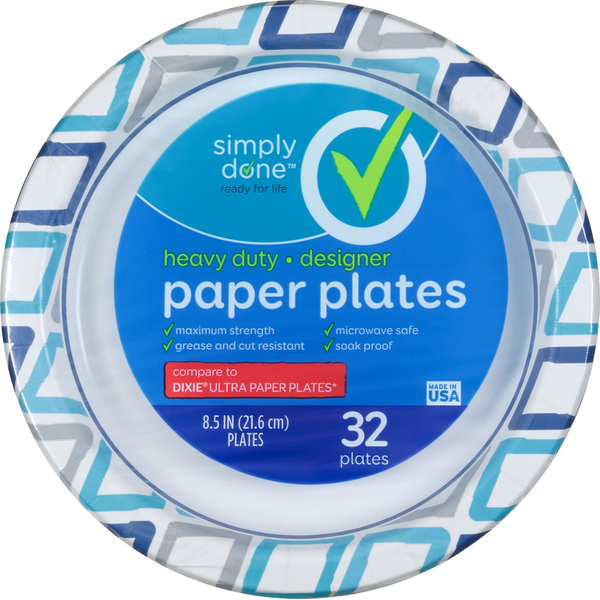 Paper Goods Simply Done Paper Plates, Heavy Duty, Designer hero