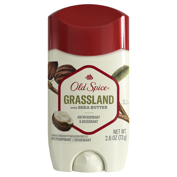 Butter Old Spice Men's Antiperspirant & Deodorant Grassland with Shea Butter hero