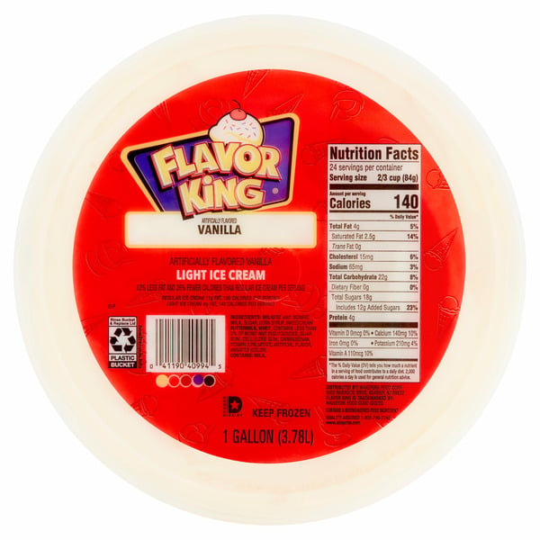 Flavor King Vanilla Light Ice Cream hero