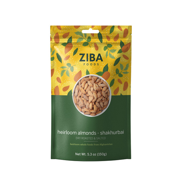 Ziba Foods Dry Roasted & Salted Heirloom Almonds, Shakhurbai hero