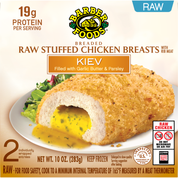 Frozen Meals Barber Foods Stuffed Chicken Breasts Kiev, 2 Count hero