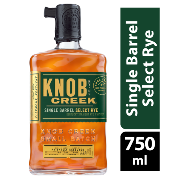 Whiskey Knob Creek Single Barrel Select Rye Whiskey hero