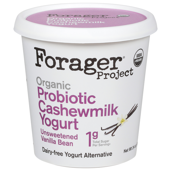 Forager Project Cashewmilk Yogurt, Dairy-Free, Organic, Unsweetened Vanilla Bean, Probiotic hero