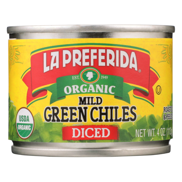 Canned & Jarred Vegetables La Preferida Organic Mild Diced Green Chiles, Roasted & Peeled hero