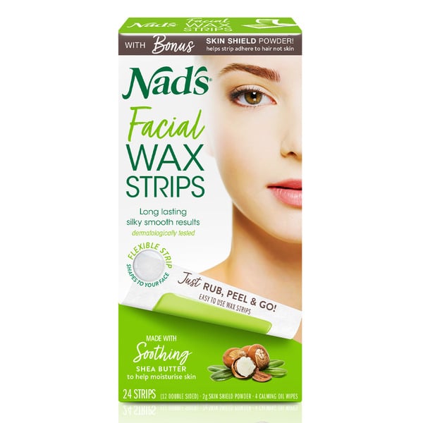 Facial Care Nad's Facial Wax Strips with Soothing Shea Butter & BONUS Powder hero