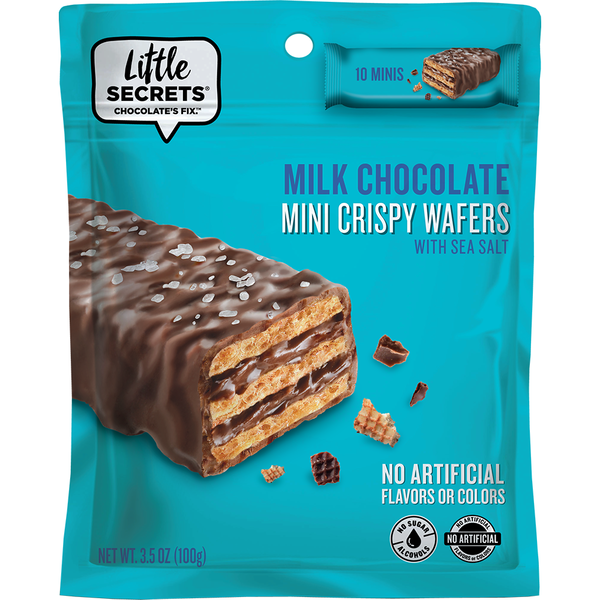 Candy & Chocolate Little Secrets Chocolates Milk Chocolate Mini Crispy Wafers with Sea Salt hero