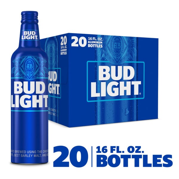 Domestic Beer Bud Light Lager Beer Aluminum Bottles hero