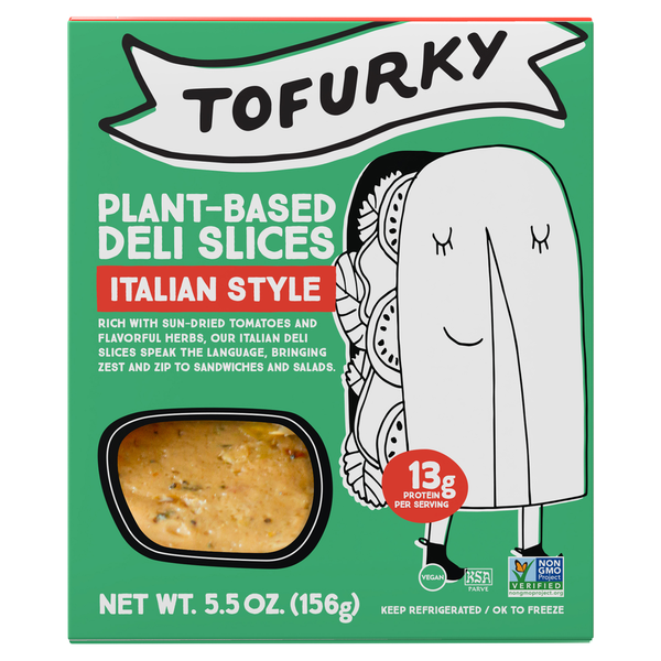 Tofu & Meat Alternatives Tofurky Italian with Sun Dried Tomatoes and Basil Ultra Thin Deli Slices hero