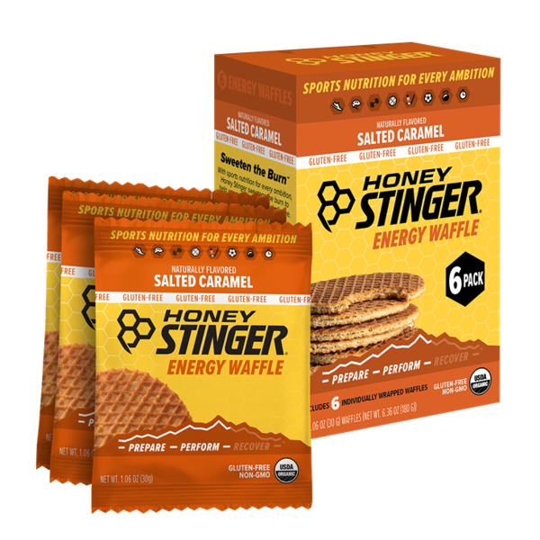 Breakfast Bars & Pastries Honey Stinger Organic, Gluten-Free Salted Caramel Energy Waffles hero