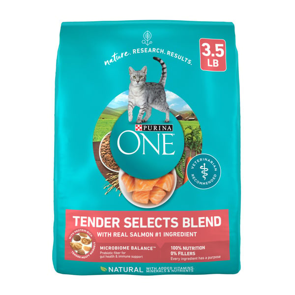 Dry Cat Food Purina ONE Natural Dry Cat Food, Tender Selects Blend With Real Salmon hero