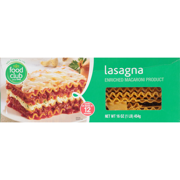 Dry Pasta Food Club Lasagna hero