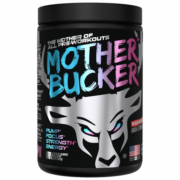 Mother Bucker All Pre-workouts Pumps Focus Strength Energy Dietary Supplement Powder, Strawberry, Mango, Pineapple hero