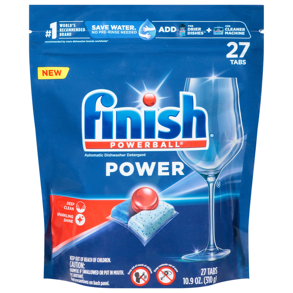 Laundry Finish Dishwasher Detergent, Automatic, Power, Tabs hero