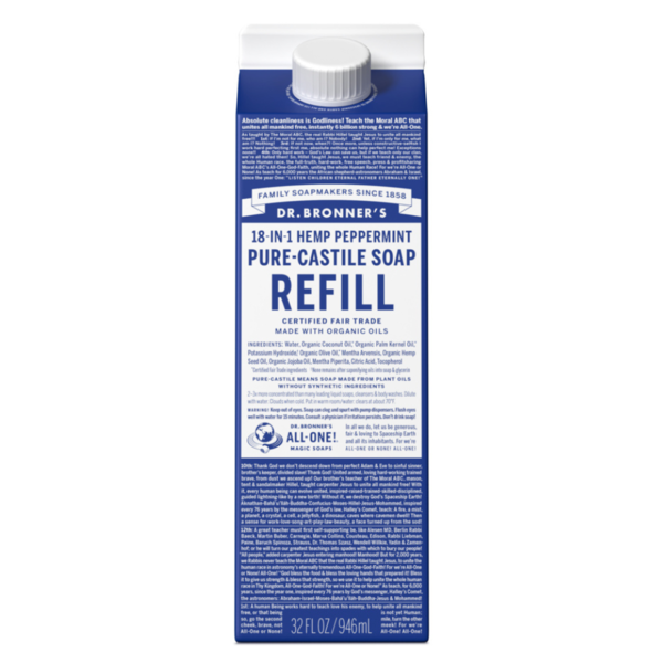 Dr. Bronner's Peppermint, Pure-Castile Liquid Soap Refill hero