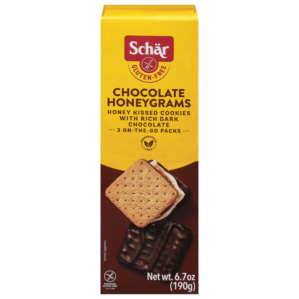 Cookies & Cakes Schär Honeygrams, Gluten-Free, Chocolate hero