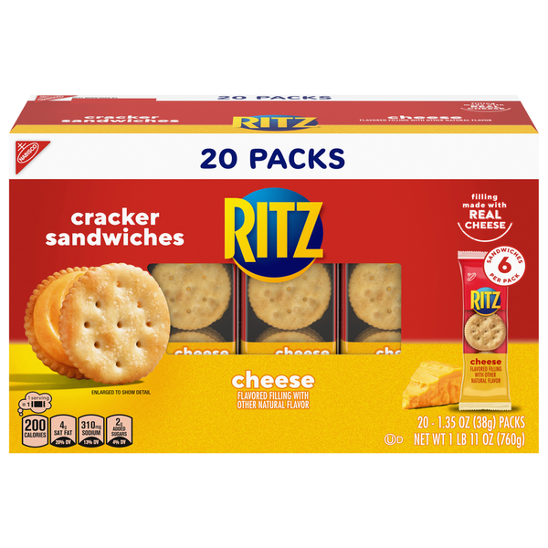 Candy & Chocolate Ritz Cracker Sandwiches, Cheese, 20 Packs hero