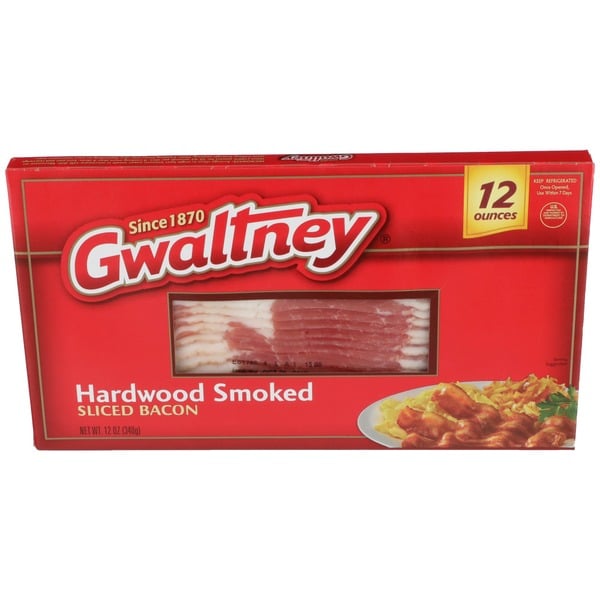 Hot Dogs, Bacon & Cold Sausage Gwaltney Hardwood Smoked Bacon hero