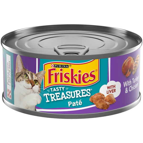 Cat Food & Care Purina Friskies Pate Wet Cat Food, Tasty Treasures With Liver, Turkey & Chicken hero